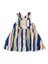 90'S BOLD STRIPE HEIDI DENIM PINAFORE DRESS