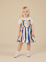 90'S BOLD STRIPE HEIDI DENIM PINAFORE DRESS
