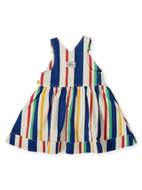 90'S BOLD STRIPE HEIDI DENIM PINAFORE DRESS