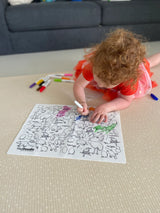 AUSSIE ANIMALS 123 Animal Theme Classic Colouring & Doodle Mat