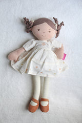 CECILLIA LINEN DOLL WITH BROWN HAIR