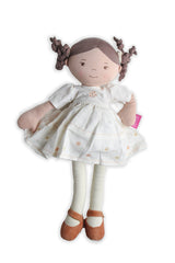 CECILLIA LINEN DOLL WITH BROWN HAIR