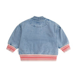 DREAMY DENIM STRAWBERRY BOMBER