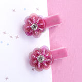 HOT PINK JEWEL FLOWER - Hair Clips