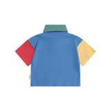 HUXBABY COLOUR BLOCK BOXY POLO TEE
