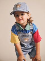 HUXBABY COLOUR BLOCK BOXY POLO TEE
