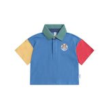 HUXBABY COLOUR BLOCK BOXY POLO TEE