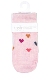 ORGANIC SOCKS ANKLE - Jacquard Hearts
