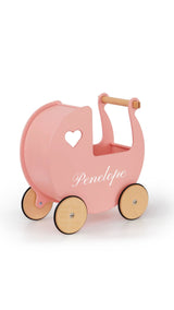 DOLLS PRAM - Natural and Pink