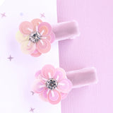 PINK JEWEL FLOWER - Hair Clips