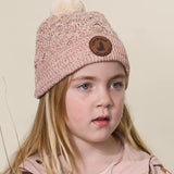 POM POM BEANIE - Blush Speckle