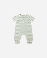 SHORT SLEEVE JUMPSUIT - Fern Stripe