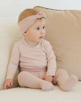 SIDE SNAP BODYSUIT + PANT SET - Rose Micro Stripe
