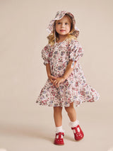 STRAWBERRY GARDEN TIERED SMOCK DRESS