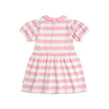 STRAWBERRY STRIPE PUFF SLEEVE DRESS