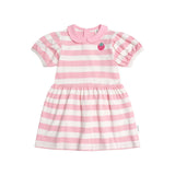 STRAWBERRY STRIPE PUFF SLEEVE DRESS