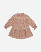 TIERED JERSEY DRESS - Rose Ditsy