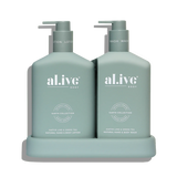 WASH & LOTION DUO + TRAY - KAFFIR LIME & GREEN TEA