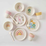 WHIMSICAL BAMBOO 4pc DINNER SET - Rainbow