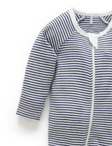ZIP GROWSUIT - Navy Melange Stripe