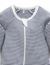 ZIP GROWSUIT - Navy Melange Stripe