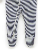 ZIP GROWSUIT - Navy Melange Stripe