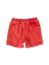 NOAH DENIM POCKET SHORTS - Apple Red