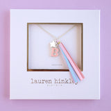 'B' PINK GLITTER INITAL Necklace