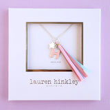 'H' PINK GLITTER INITAL Necklace