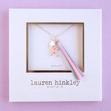 'K' PINK GLITTER INITAL Necklace