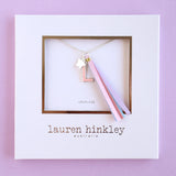 'L' PINK GLITTER INITAL Necklace