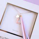 'L' PINK GLITTER INITAL Necklace