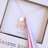 'N' PINK GLITTER INITAL Necklace