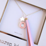 'O' PINK GLITTER INITAL Necklace