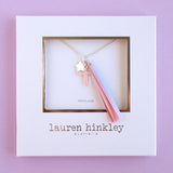 'T' PINK GLITTER INITAL Necklace