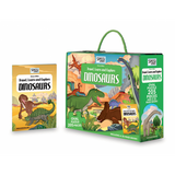 TRAVEL, LEARN AND EXPLORE PUZZLE AND BOOK SET- Dinosaurs 205 pcs