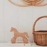 WOODEN PUSH ALONG HORSE - Abby