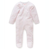 ZIP GROWSUIT - Pale Pink Melange Stripe