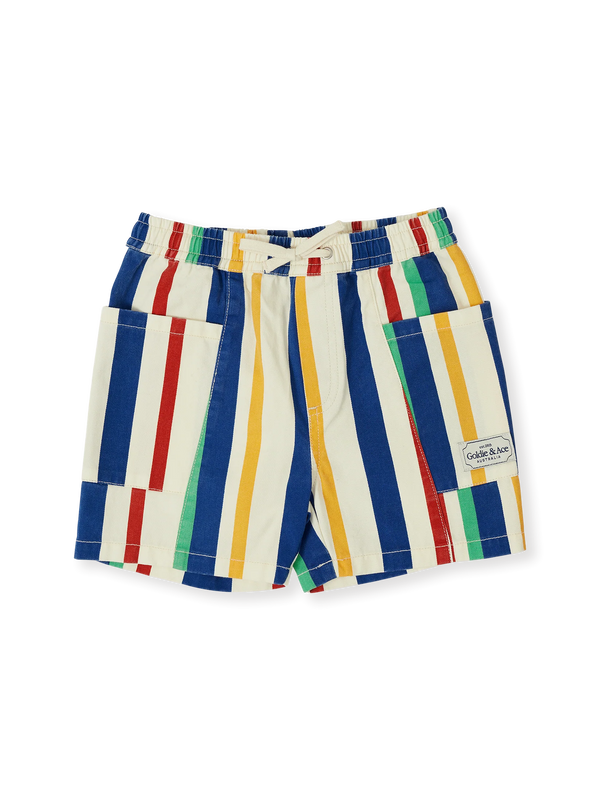 90's BOLD STRIPE NOAH DENIM POCKET SHORTS