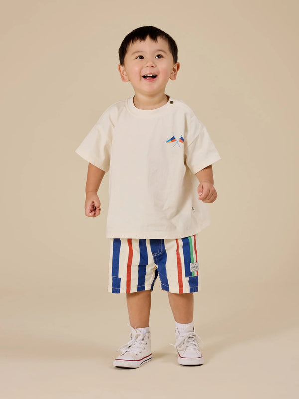 90's BOLD STRIPE NOAH DENIM POCKET SHORTS