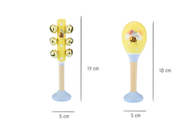 BUZZY DAYS BEE MARACA & BELLSTICK SET
