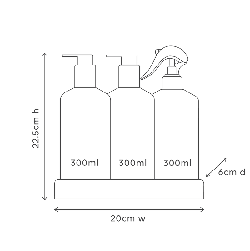 DISHWASHING LIQUID, HAND WASH & BENCH SPRAY + TRAY, PREMIUM KITCHEN TRIO