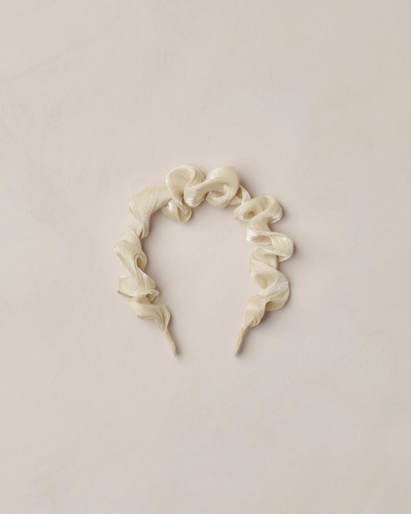 GATHERED HEADBAND - Ecru