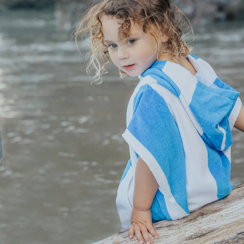 HOODED TOWEL Deep Sea Stripe