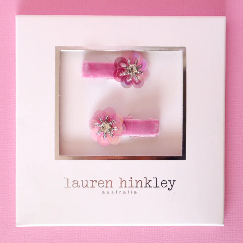 HOT PINK JEWEL FLOWER - Hair Clips