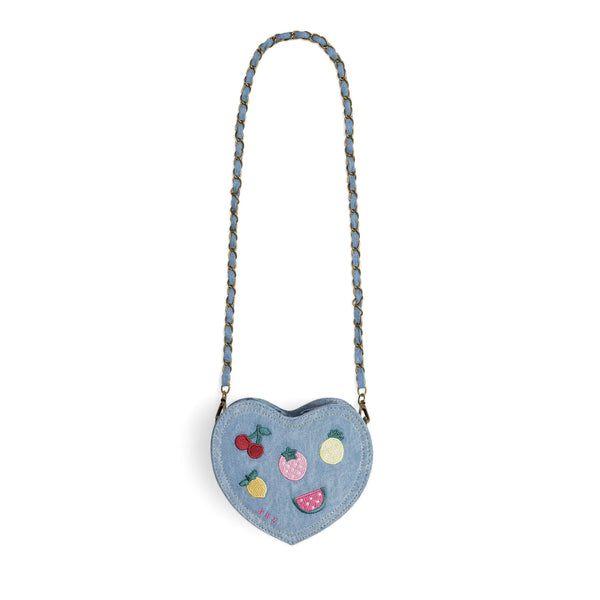 I HEART FRUIT DENIM SHOULDER BAG