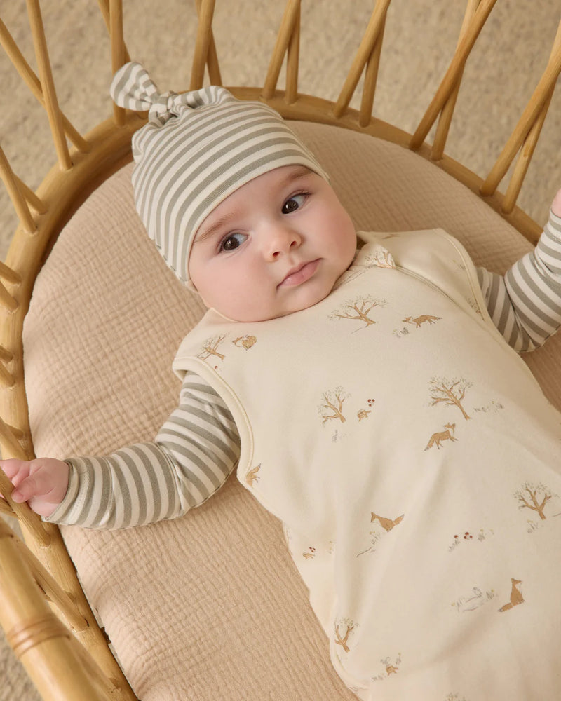 KNOTTED BABY HAT - Fern Stripe