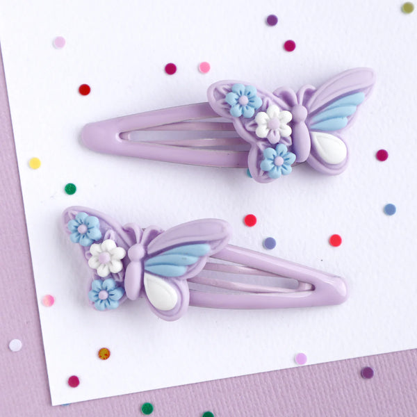 LAVENDER BUTTERFLY - Hair Clips