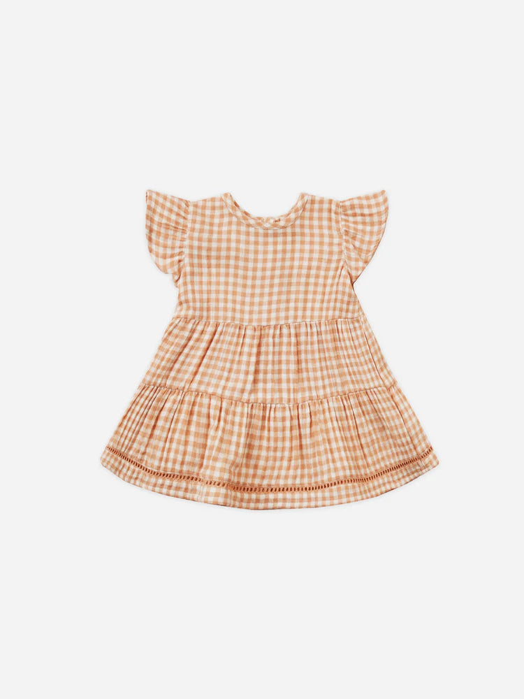 LILY DRESS - Melon Gingham