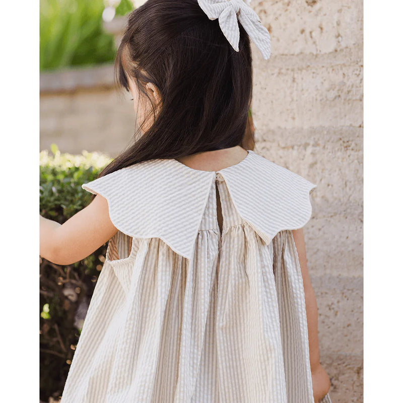 FLORENCE DRESS - Sage Stripe